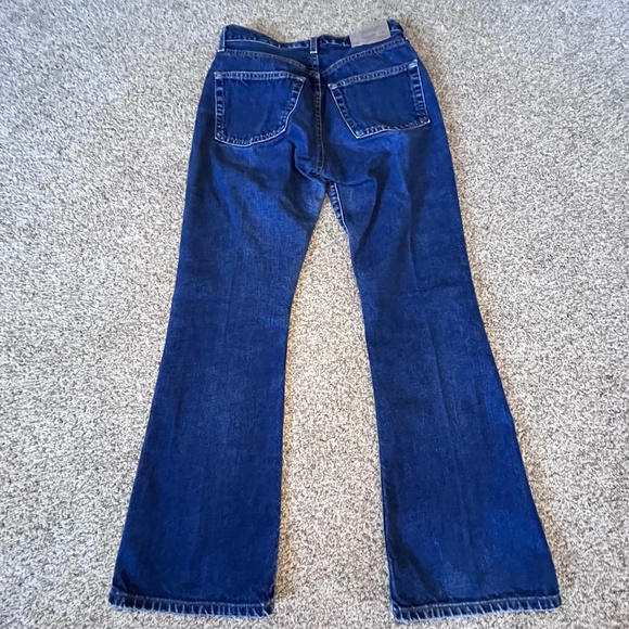 Vintage Abercrombie & Fitch Flared Blue Jeans Medium/Dark Wash 100% Cotton 6 - Picture 3 of 11